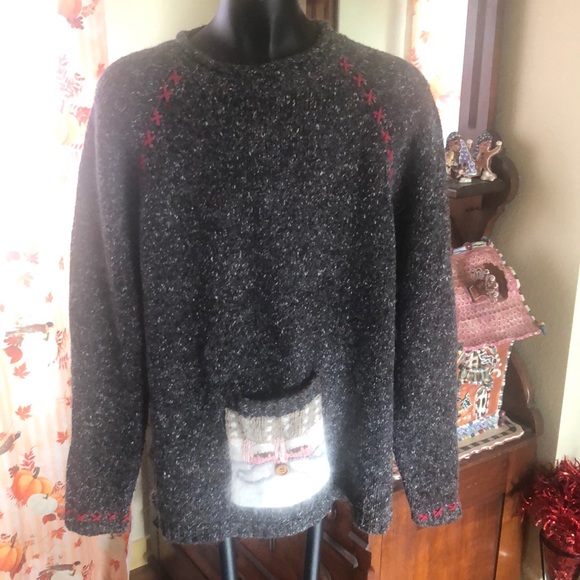 Northern Isles Sweaters - VINTAGE Northern Isles Santa Christmas Sweater Size L